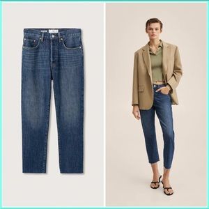 MANGO Highwaist straight cropped jeans